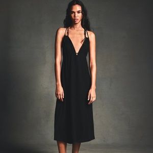 ZARA RUCHED MIDI DRESS SMALL